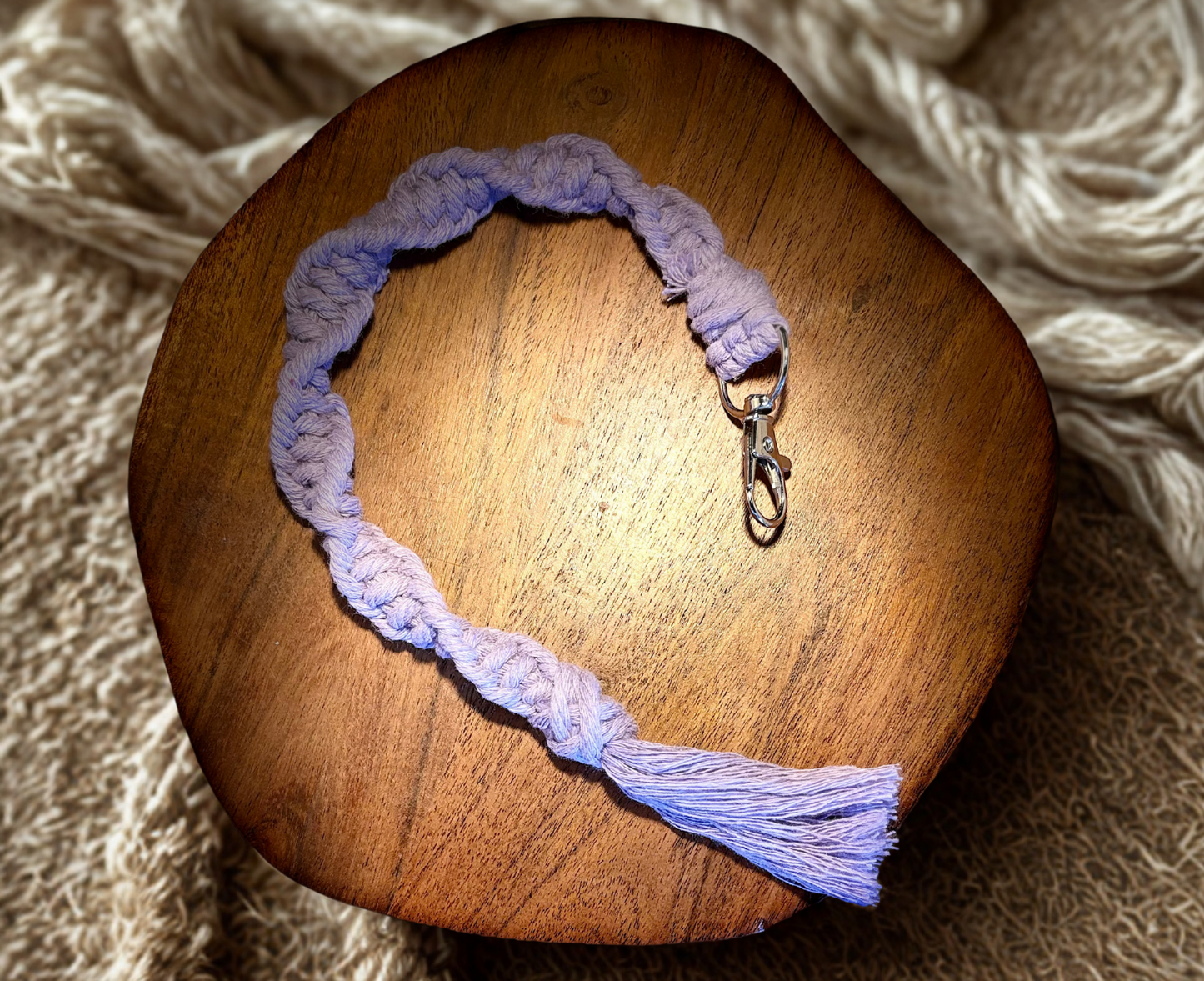 Purple Macrame Keychain