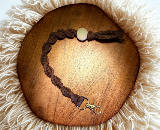 Brown Macrame Keychain